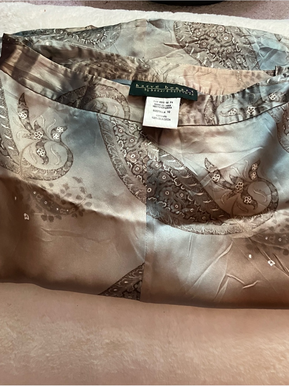 Harve Benard Paisley Silk Skirt